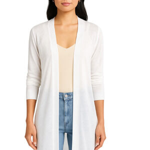 WHBM Longline Lightweight Cardigan in White – EUC Size M